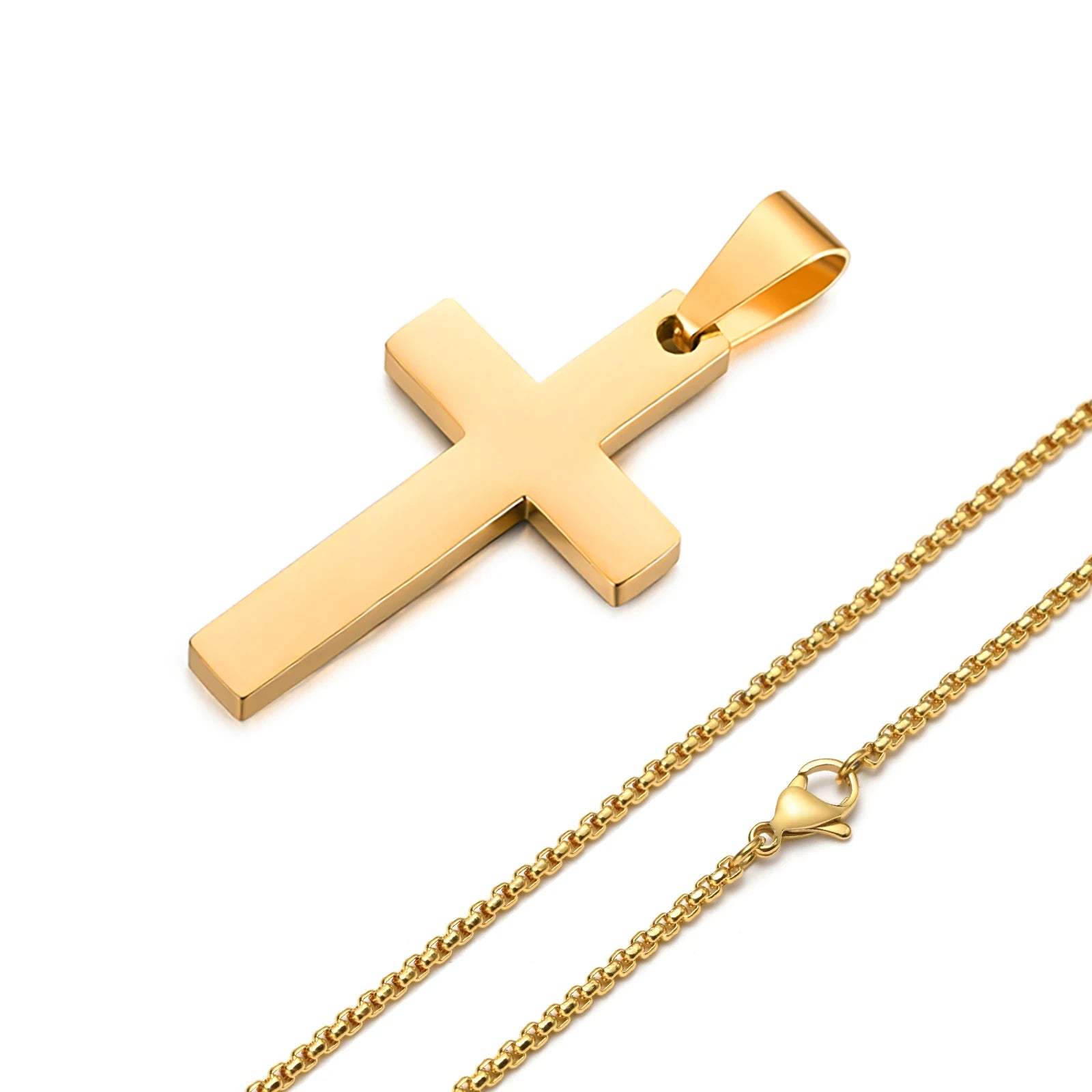 Waterproof Cross Necklaces for Men Stainless Steel