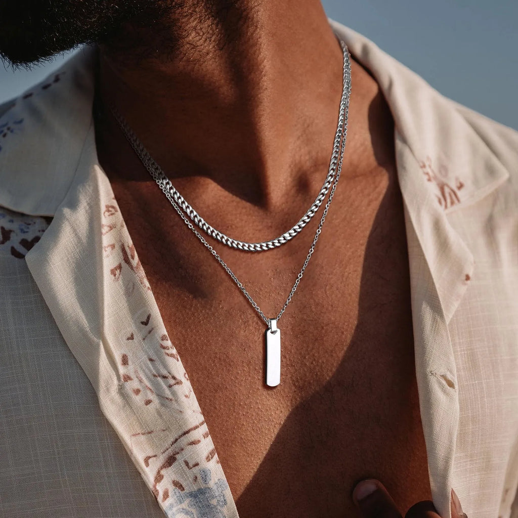 2pcs Vertical Layer Necklaces for Men