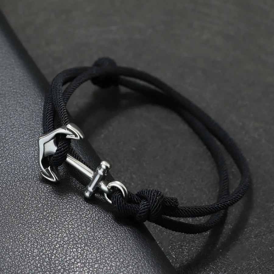 Marine Style Men Anchor Bracelet Adjustable