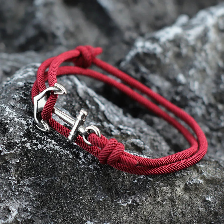 Marine Style Men Anchor Bracelet Adjustable