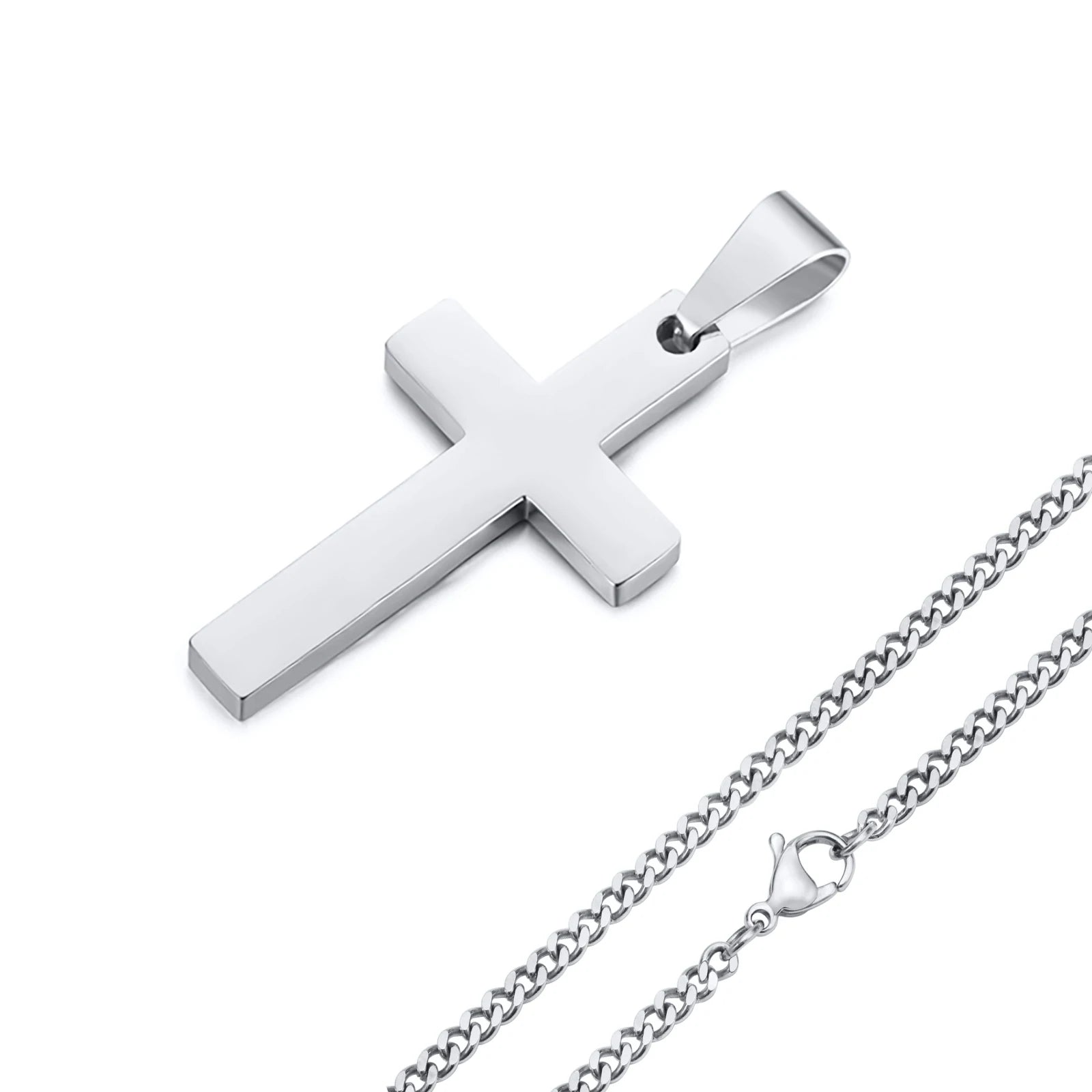 Waterproof Cross Necklaces for Men Stainless Steel