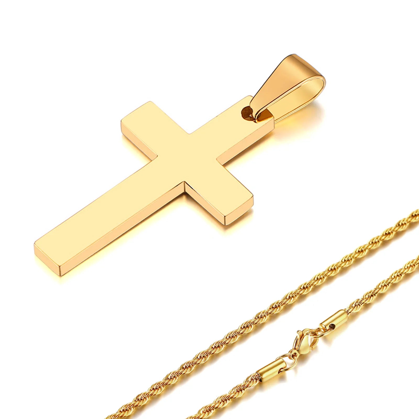 Waterproof Cross Necklaces for Men Stainless Steel