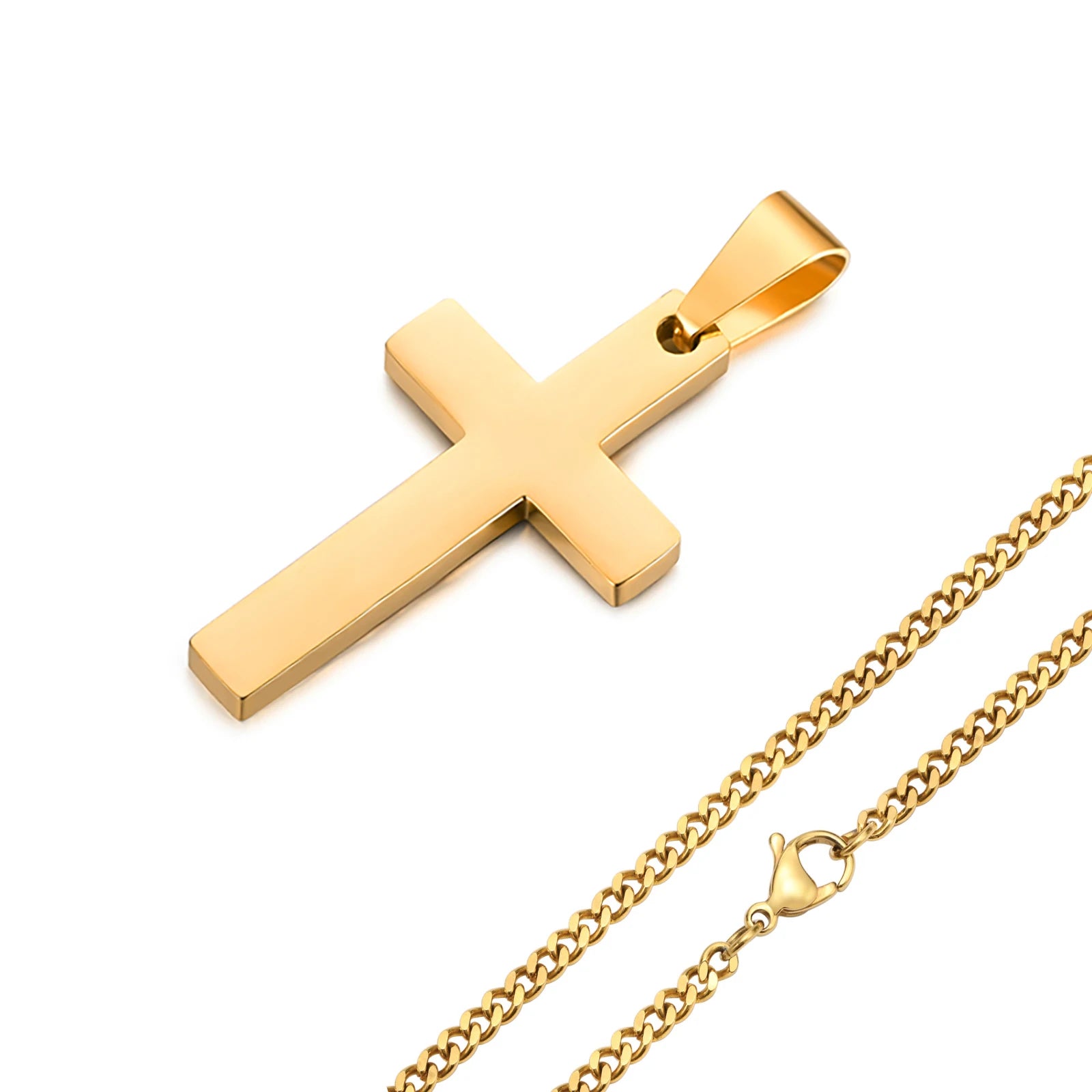 Waterproof Cross Necklaces for Men Stainless Steel