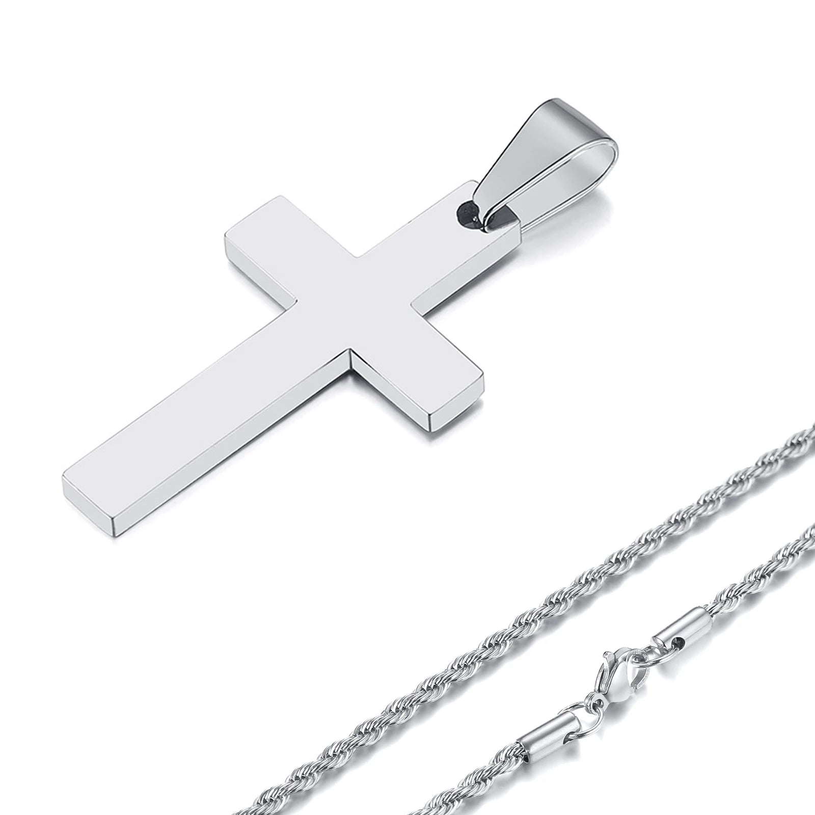 Waterproof Cross Necklaces for Men Stainless Steel