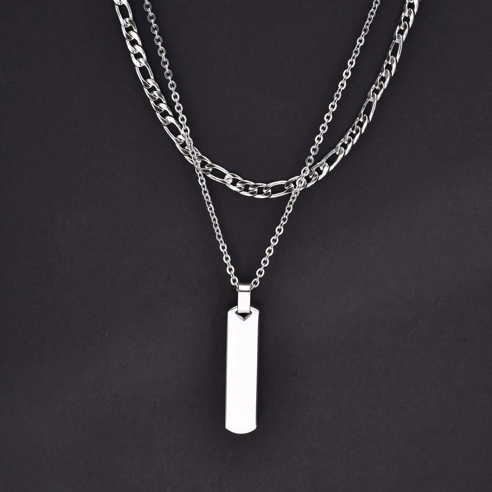 2pcs Vertical Layer Necklaces for Men