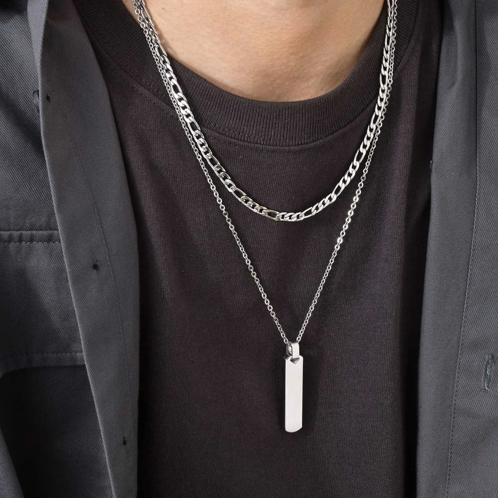 2pcs Vertical Layer Necklaces for Men
