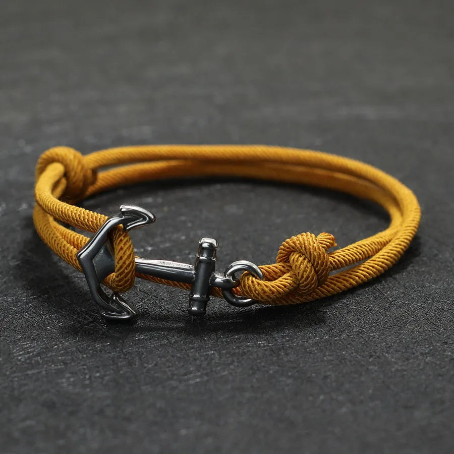 Marine Style Men Anchor Bracelet Adjustable