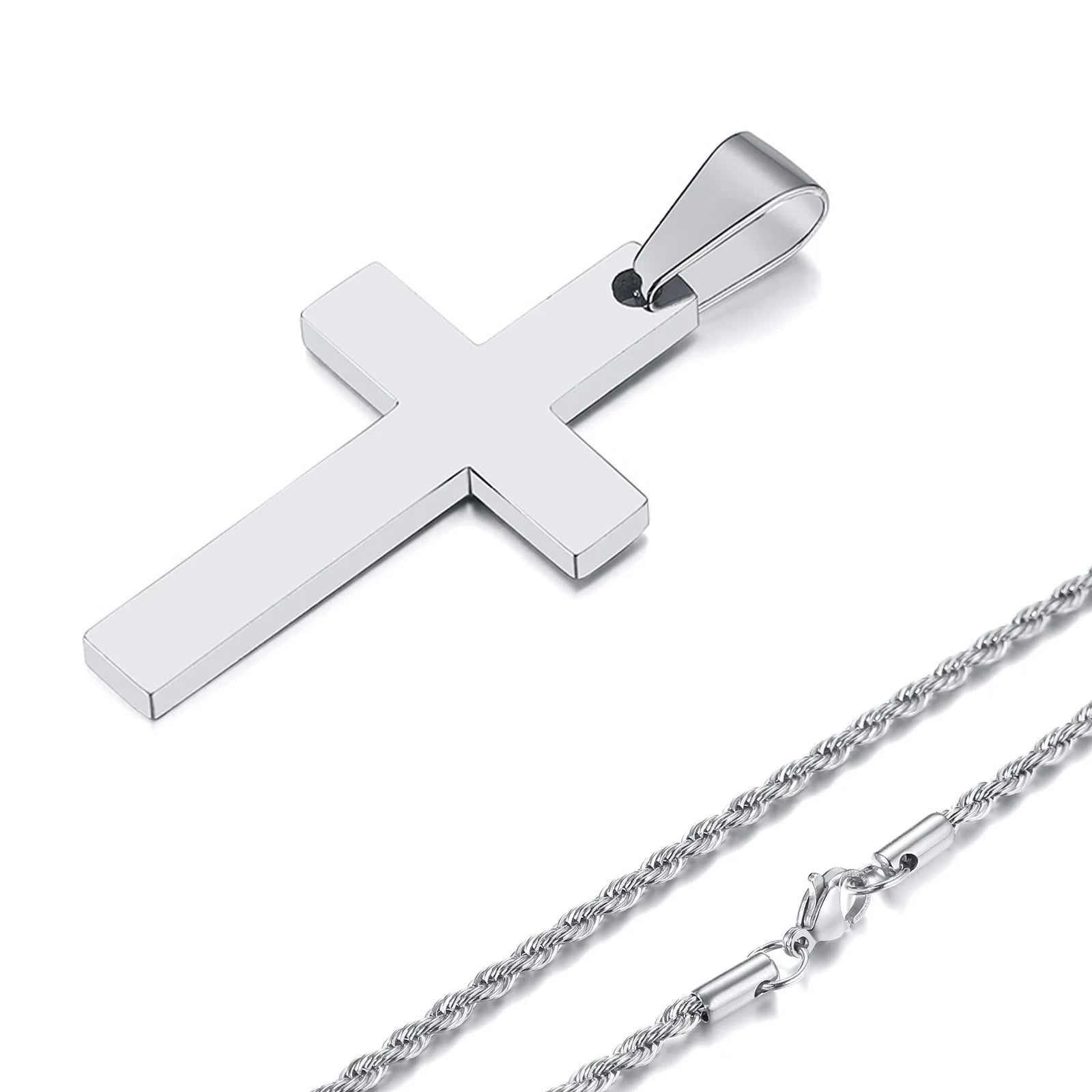 Waterproof Cross Necklaces for Men Stainless Steel