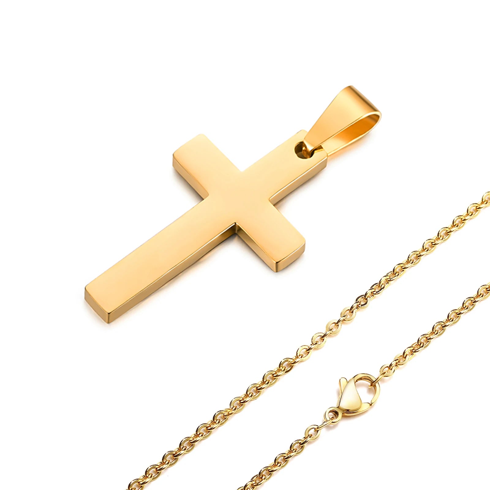 Waterproof Cross Necklaces for Men Stainless Steel
