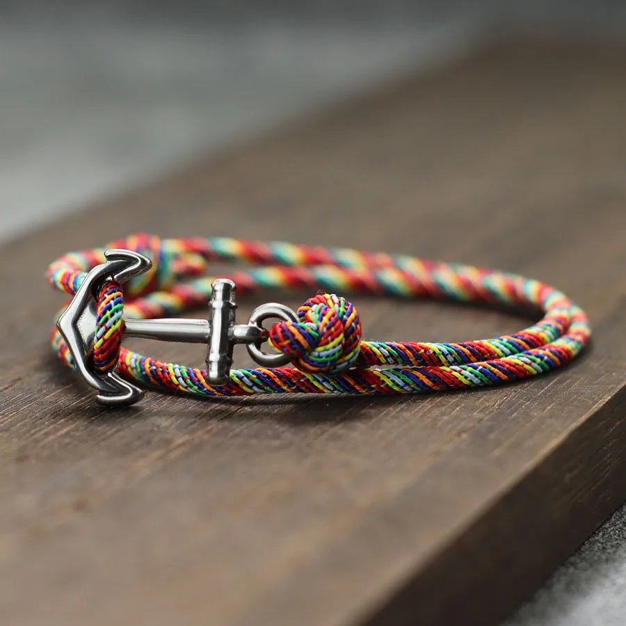 Marine Style Men Anchor Bracelet Adjustable