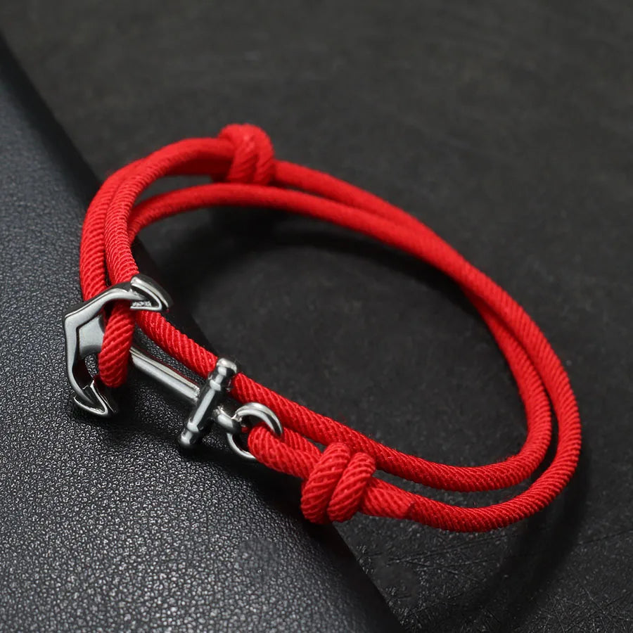 Marine Style Men Anchor Bracelet Adjustable