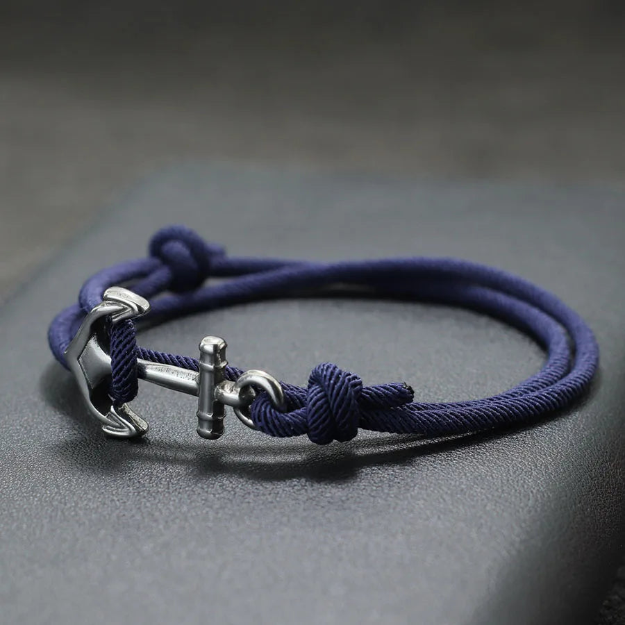 Marine Style Men Anchor Bracelet Adjustable