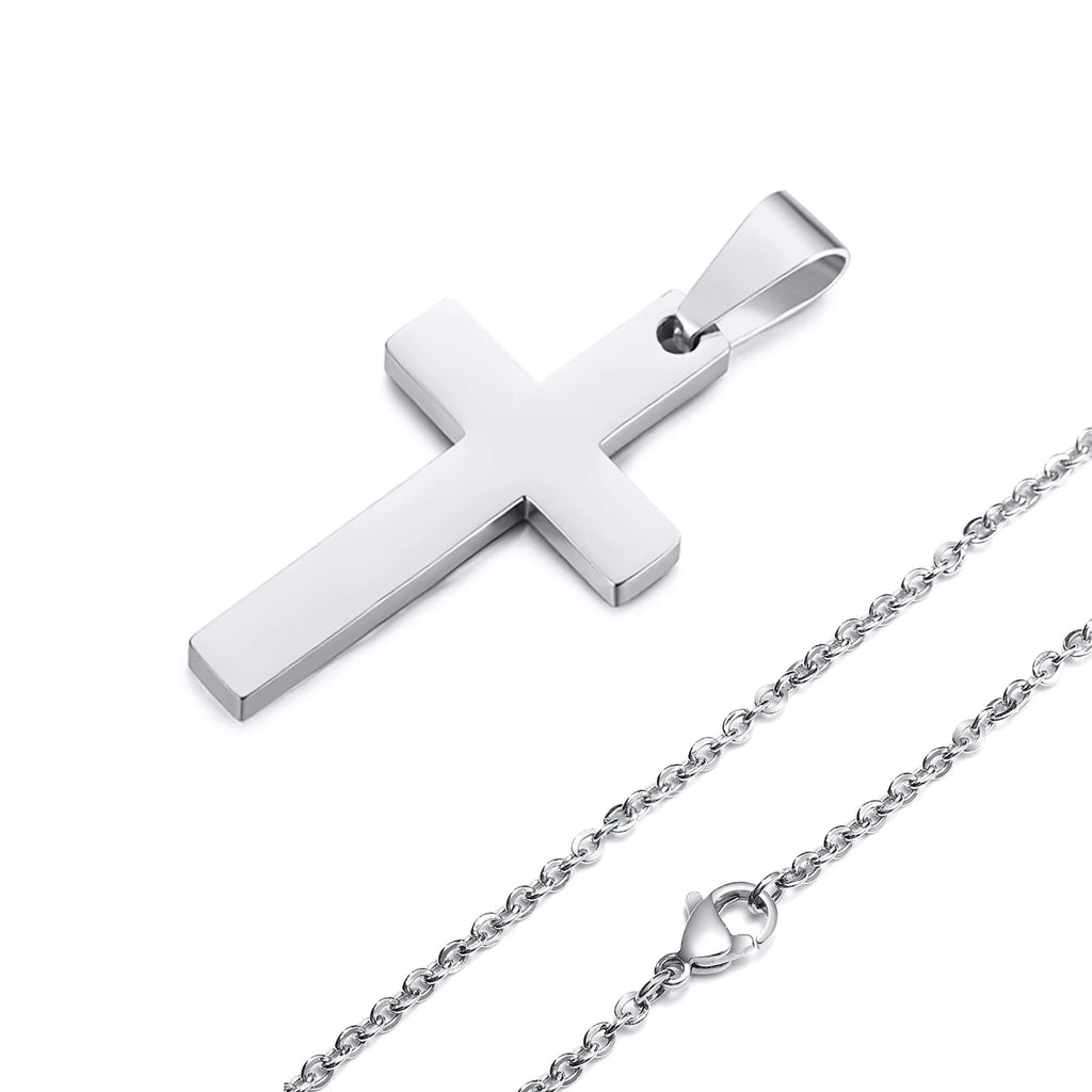 Waterproof Cross Necklaces for Men Stainless Steel