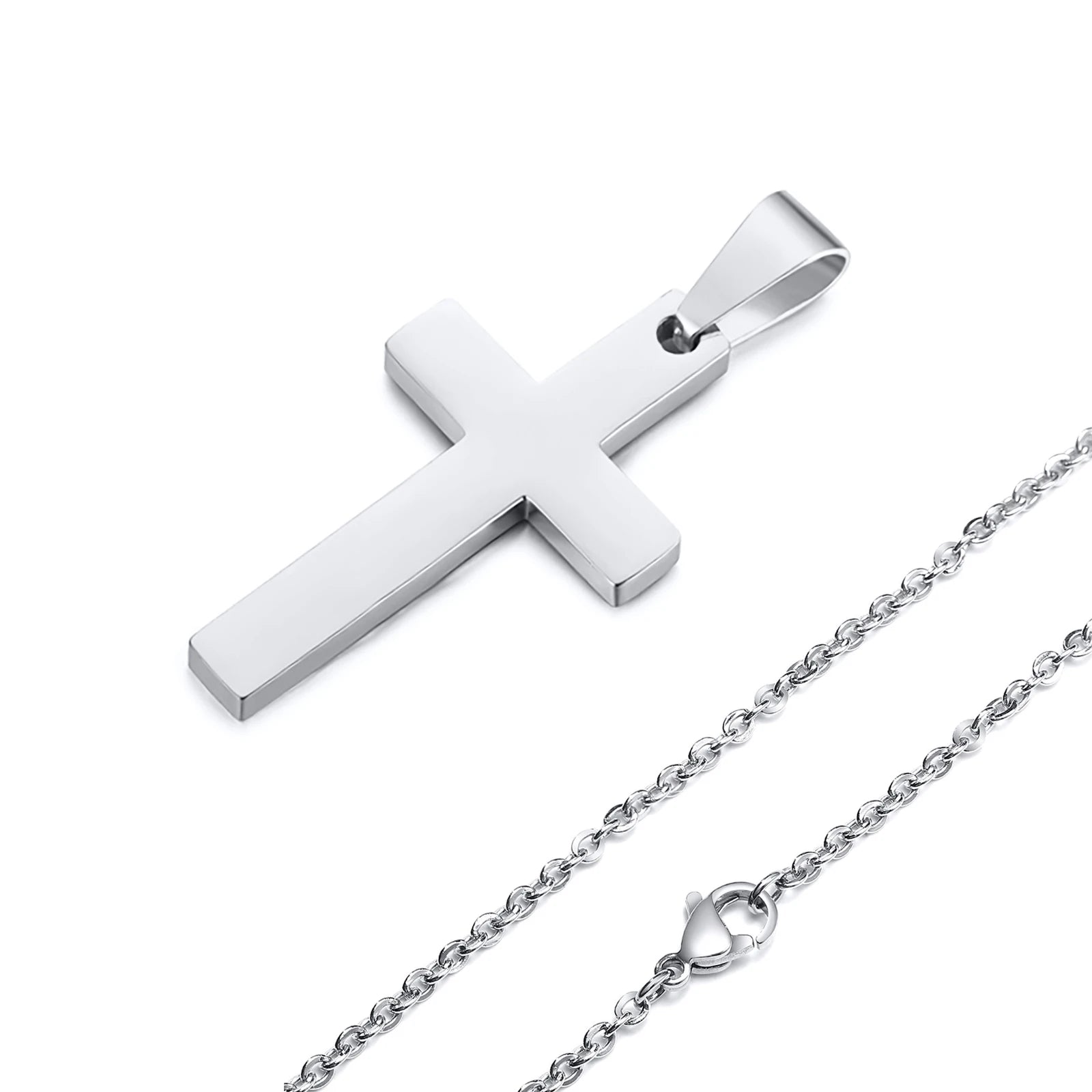 Waterproof Cross Necklaces for Men Stainless Steel