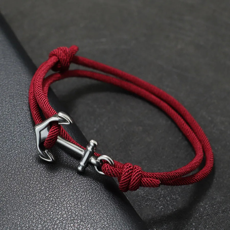 Marine Style Men Anchor Bracelet Adjustable