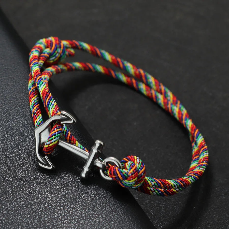 Marine Style Men Anchor Bracelet Adjustable