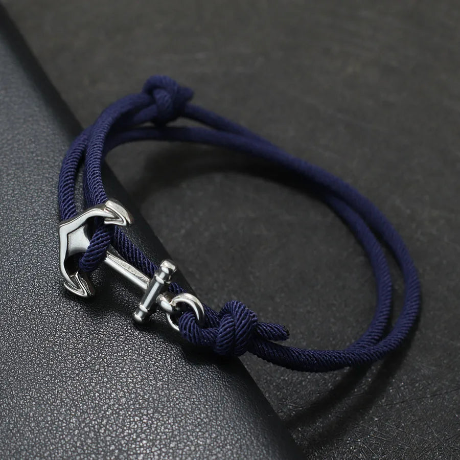 Marine Style Men Anchor Bracelet Adjustable