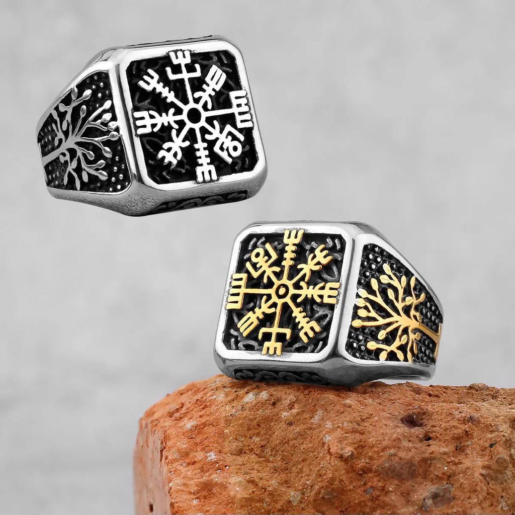 Vintage Stainless Steel Viking Amulet Ring