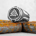 Vintage Stainless Steel Viking Amulet Ring